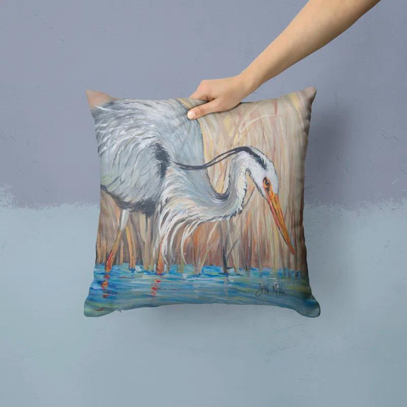 Caroline's Treasures Blue Heron Indoor/Outdoor Reversible Throw Pillow