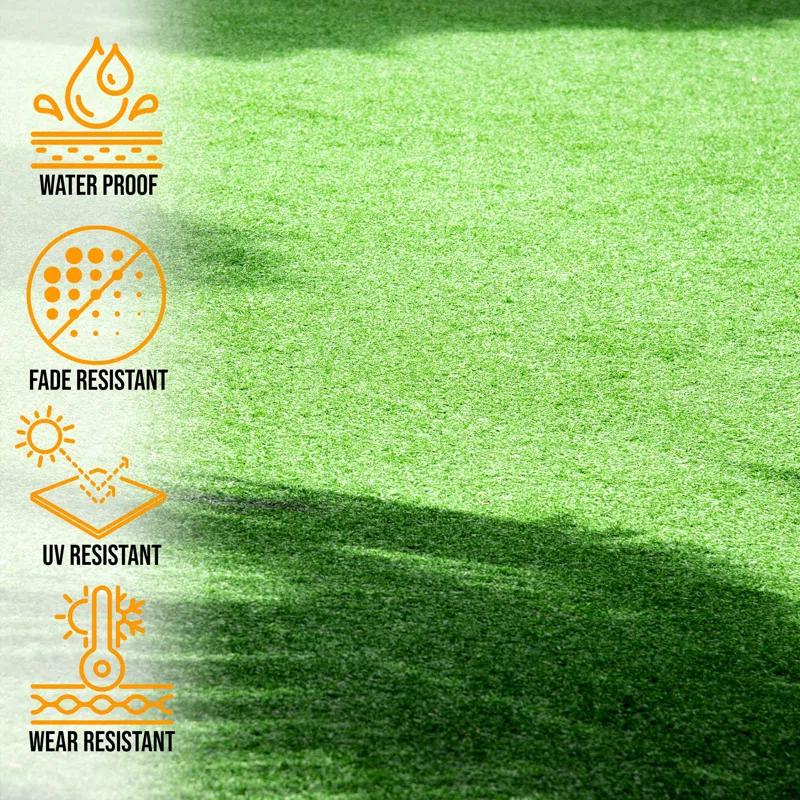 Ottomanson Ottomanson Outdoor Sports & Practice Turf – Waterproof Artificial Grass Mat for Backyard, Patio, and Recreational Use