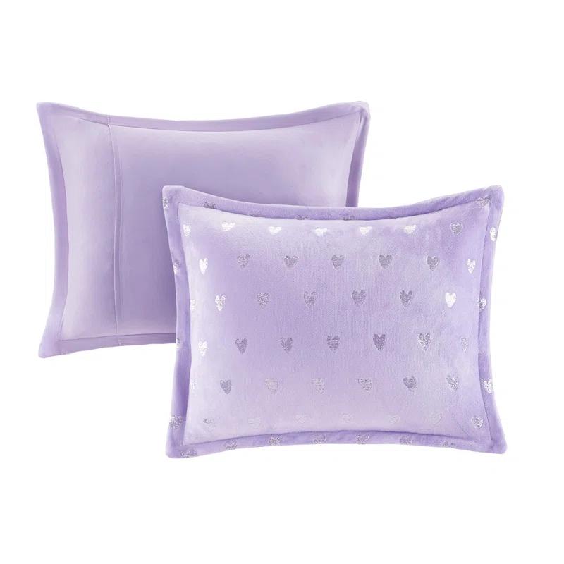 Rosalie Metallic Printed Plush Comforter Set