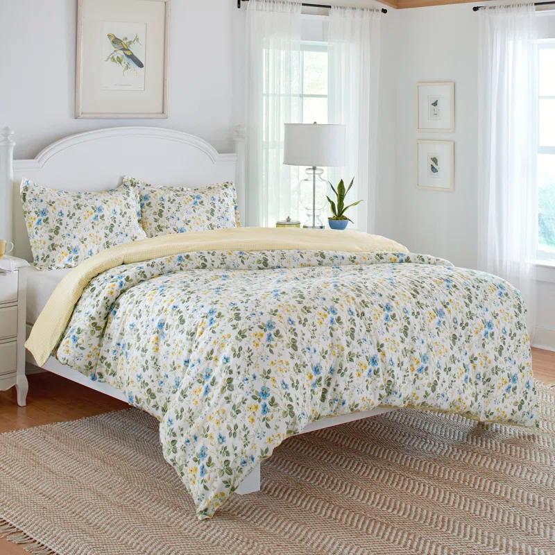 Laura Ashley Laura Ashley Meadow Floral Cotton Blue Duvet Cover Set