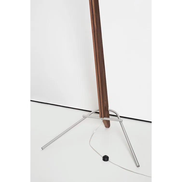 Silva Dark Stained Walnut Floor Lamp with Linen Shade
