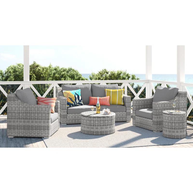 Elle Decor Elle Decor Vallauris Outdoor Coffee Table with Storage, Gray