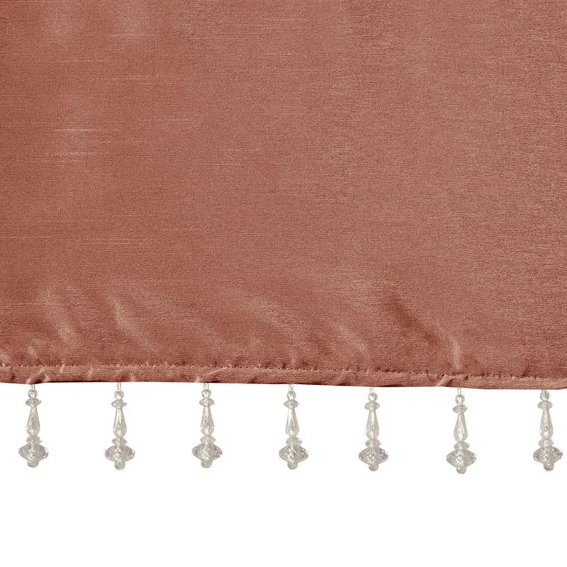 Madison Park Emilia Lightweight Faux Silk Single Valance with Beads