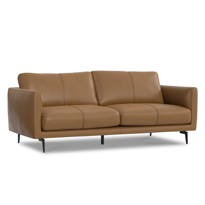 Simpli Home Stevens Leather Sofa