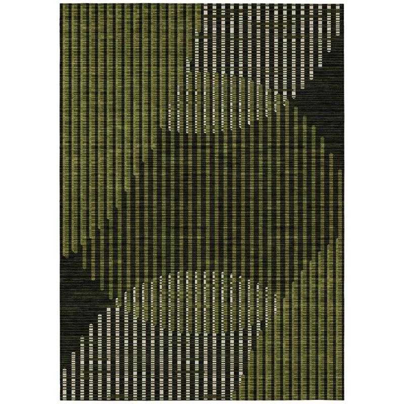 Machine Washable Indoor/Outdoor Chayden ACN1001 Olive