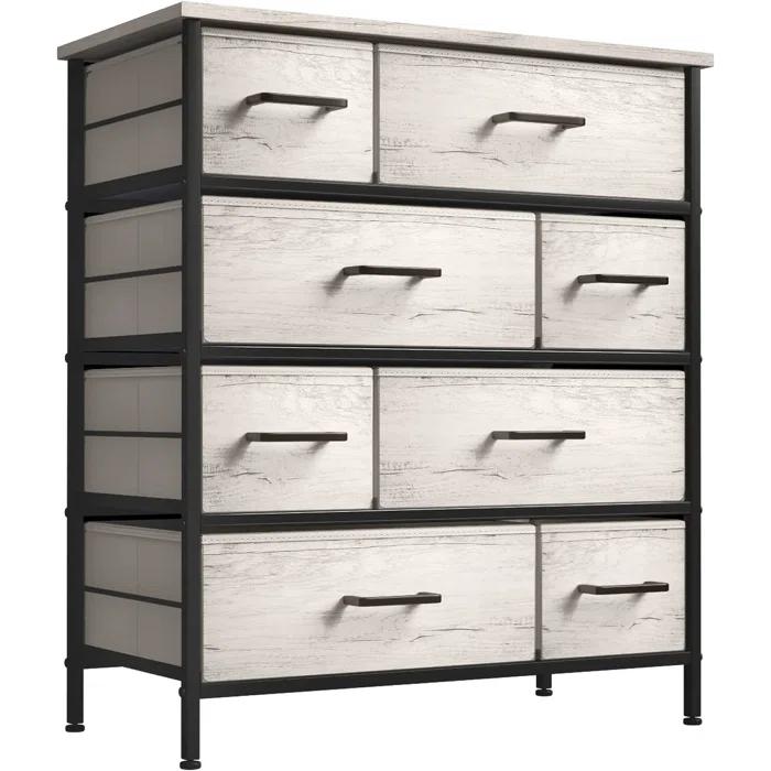 Sorbus Sorbus 8 Drawers Dresser with Steel Frame and Wood Top in Rustic