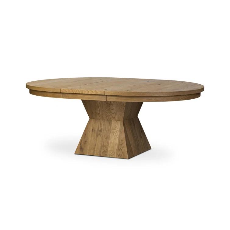 Hermoza Extendable Round Dining Table - Natural Oak