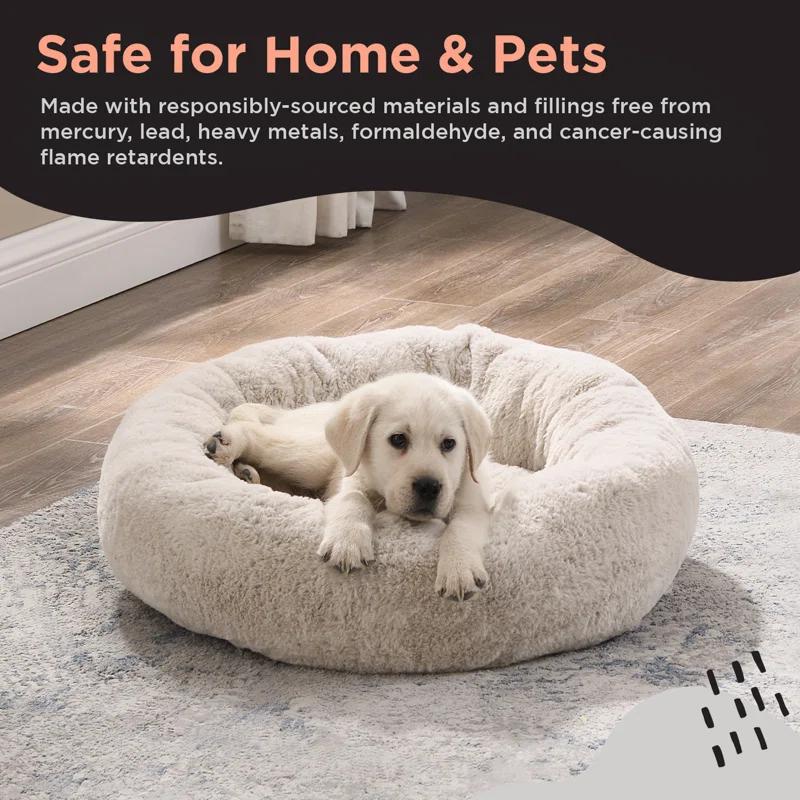 Best Friends By Sheri Best Friends by Sheri SnuggleSoft Faux Fur Memory Foam Calming Donut Bed
