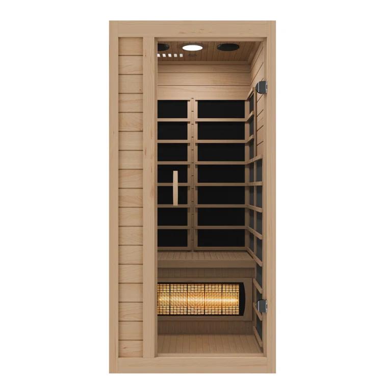 Steam Spa 1 Person Indoor Sauna Room: Hemlock Wooden Spa With Bluetooth Speaker, FM, And Touch Control Panel