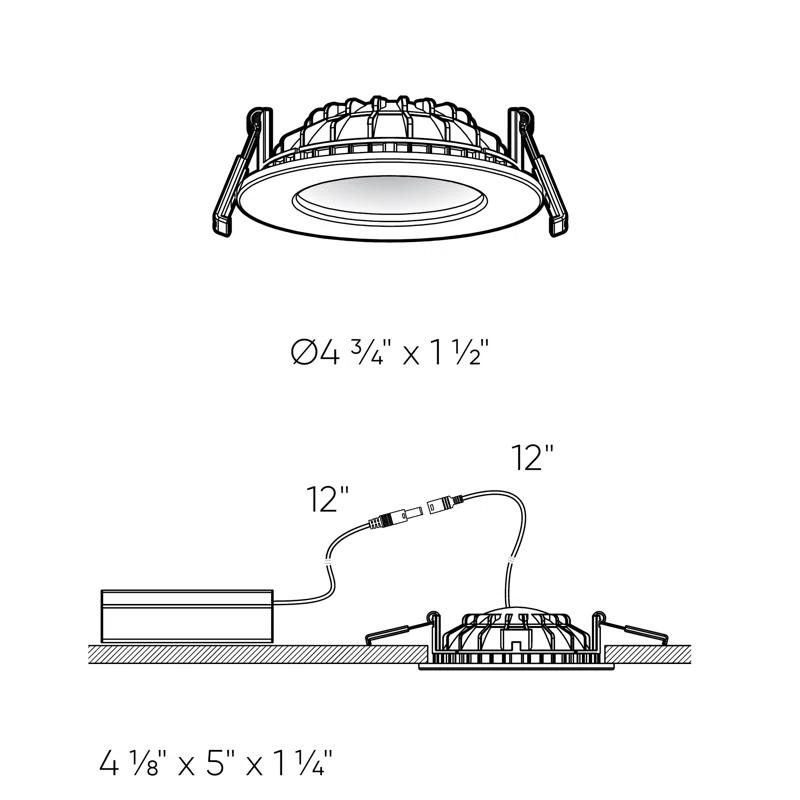 Camdyn 4'' Dimmable Air-Tight IC Rated LED Canless Recessed Lighting Kit