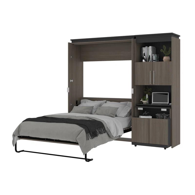Mercury Row® Armiead Murphy Bed with Shelves and Pull-Out out Dewsk