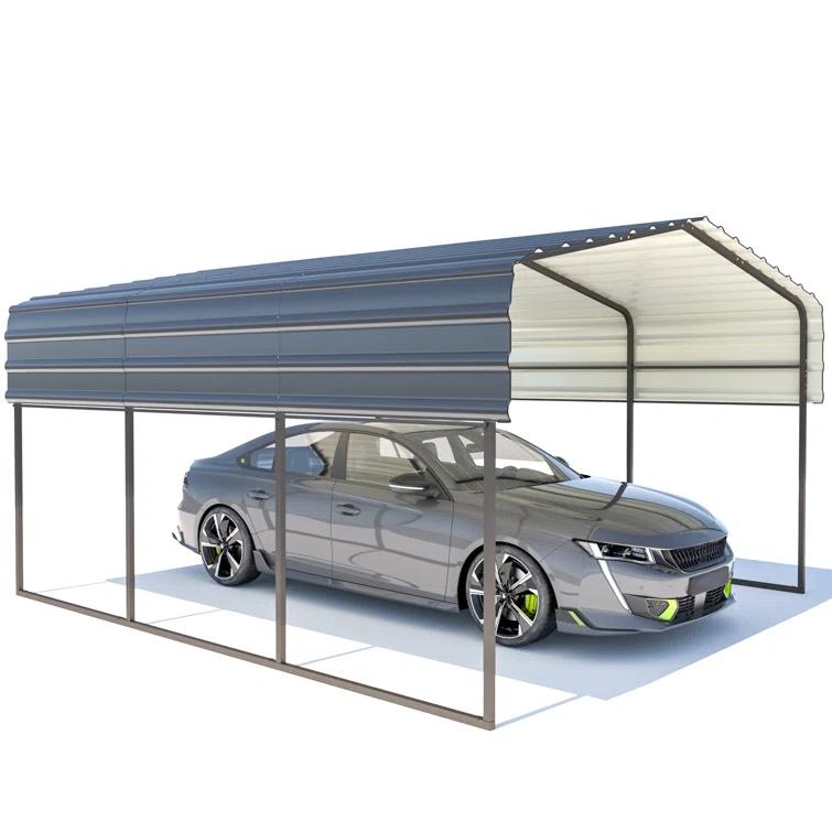 EROMMY 10 Ft. W x 15 Ft. D Carport with Galvanized Steel Roof & Reviews | Wayfair