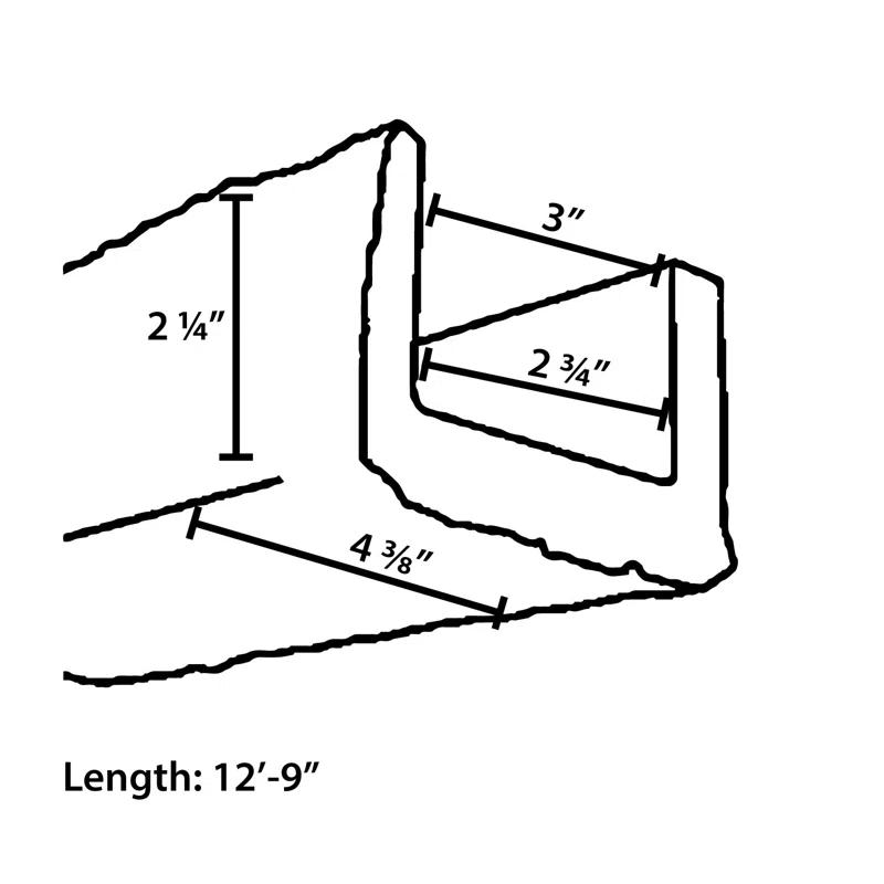 Faux Wood Beam 4 3/8"H x 153"W x 2 1/4" D U Shaped Ceiling Beam (Set of 2)
