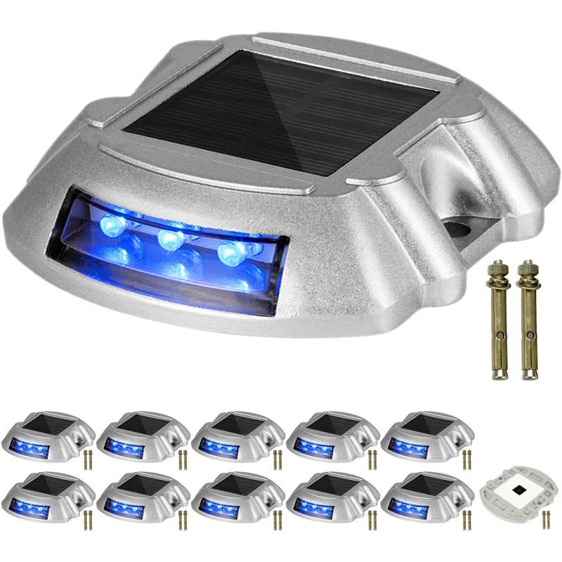 VEVOR Solar Dock Lights Low Voltage Solar Powered Integrated LED Metal Pathway Light Pack (Set of 12)