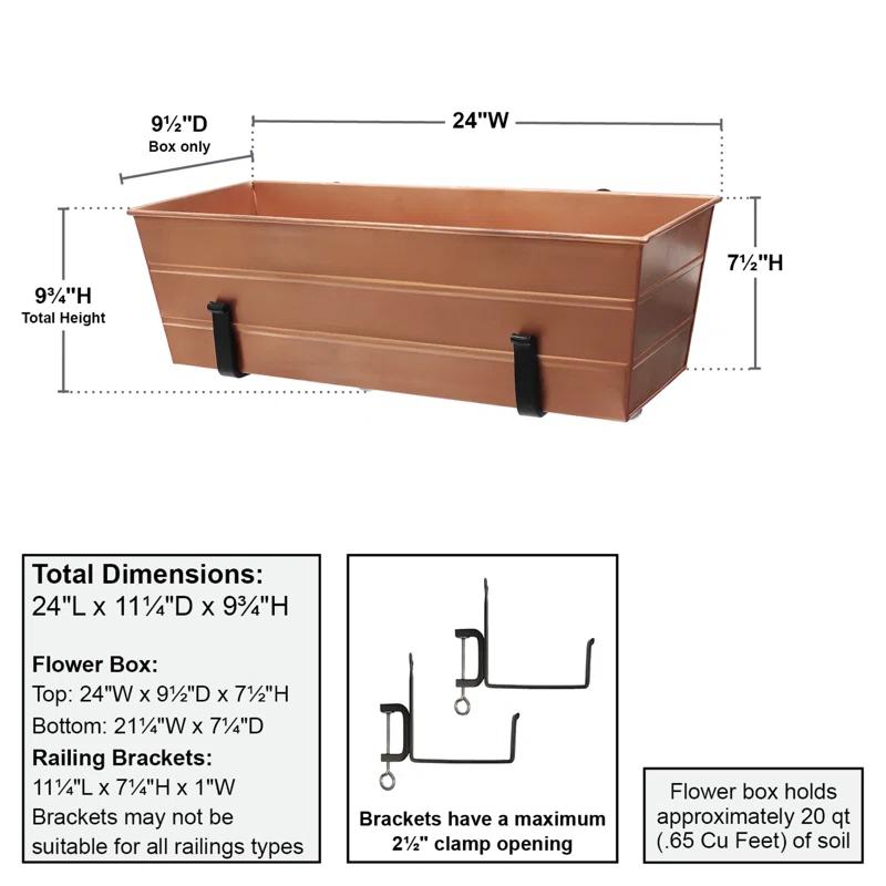 ACHLA Metal Window Box Planter
