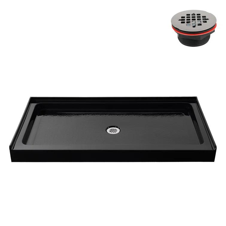 Streamline Bath Streamline 60 in. x 32 in. Alcove Acrylic Shower Base With Center Drain, Drain Included GB-516-68