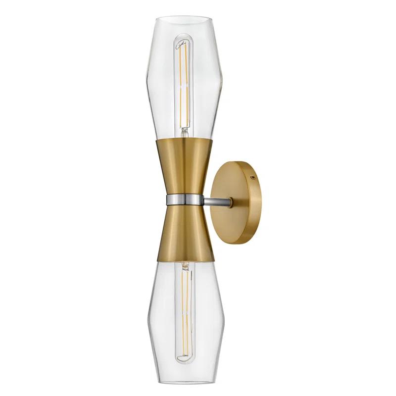 Lark Livie 2-Light Tall Angular Wall Sconce with On/Off Button