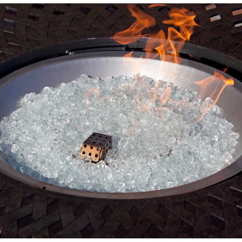 Fire Sense Fire Sense Premium Sparkling Reflective Tempered Fire Glass for Fire Pits Easy to Install-10 Lbs Crystal Clear