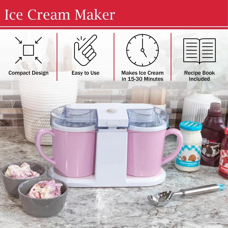 Ice Cream Maker - 2QT Ice Cream Machine Makes Sorbet, Gelato, Ice Cream, and Frozen Yogurt - Kitchen Appliances and Gadgets