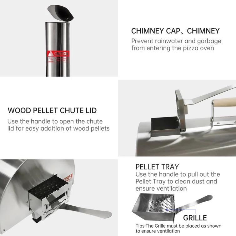 Fashionwu Fashionwu Countertop Wood Burning Pizza Oven