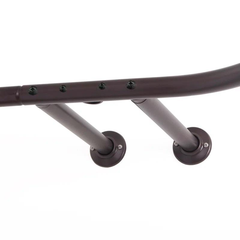 Utopia Alley Rustproof 54" L D-Shaped Fixed Shower Curtain Rod & Hook Set | Wayfair