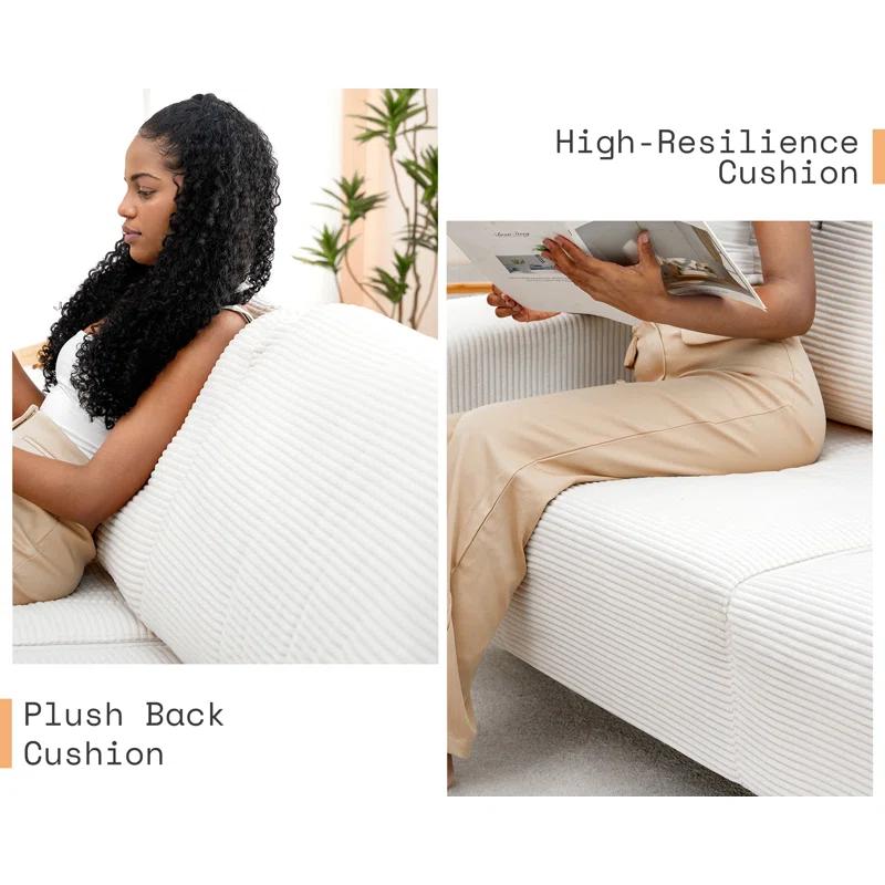 Wade Logan® Brynnly 89 in Comfy Sofa Couch with Extra Deep Seat 3 Seater Sofa Chair Set for Living Room