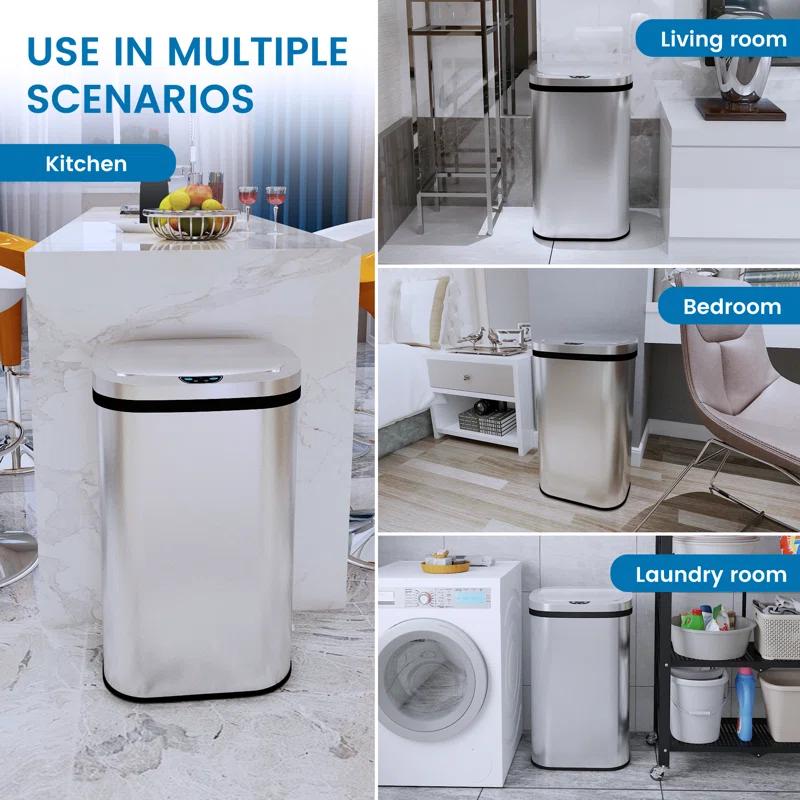 Innovaze Innovaze Stainless Steel 15.85 Gallon Oval Motion Sensor Trash Can