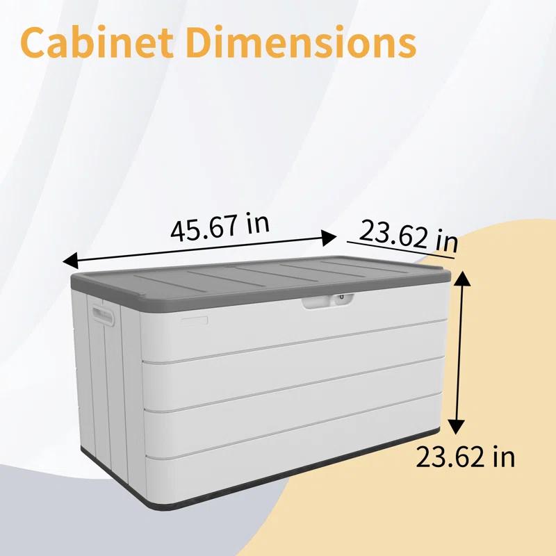 clihome 110 Gallons Gallon Water Resistant Resin Deck Box with Lock in White & Reviews | Wayfair