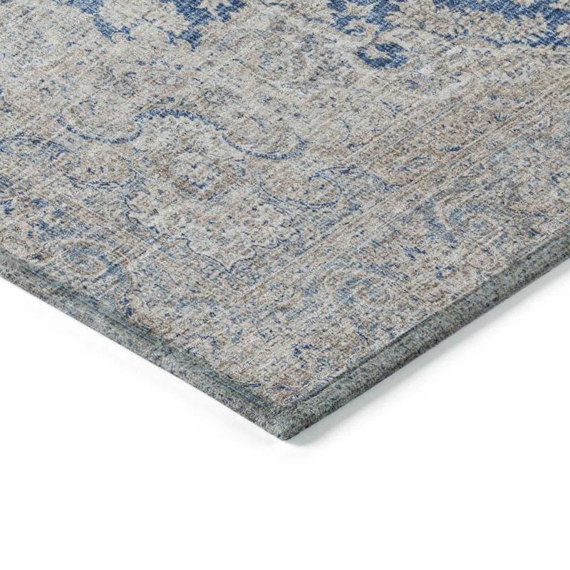 Machine Washable Indoor/Outdoor Chayden ACN1003 Navy