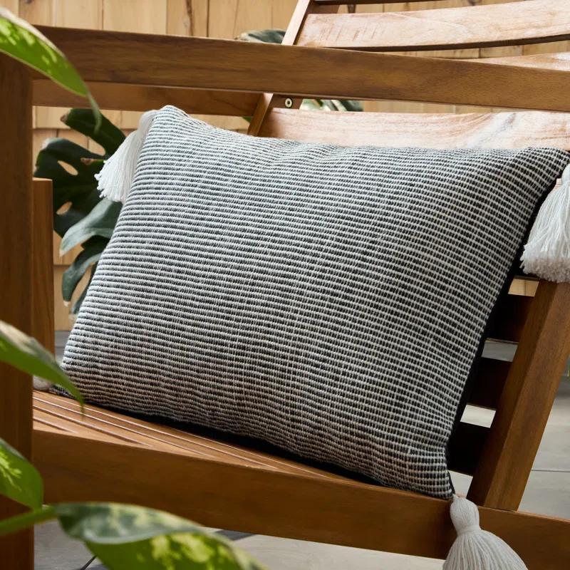 Town & Country Living TOWN & COUNTRY TERRA Alara Ribbed Texture Indoor Outdoor Decorative Pillow 20"x20"