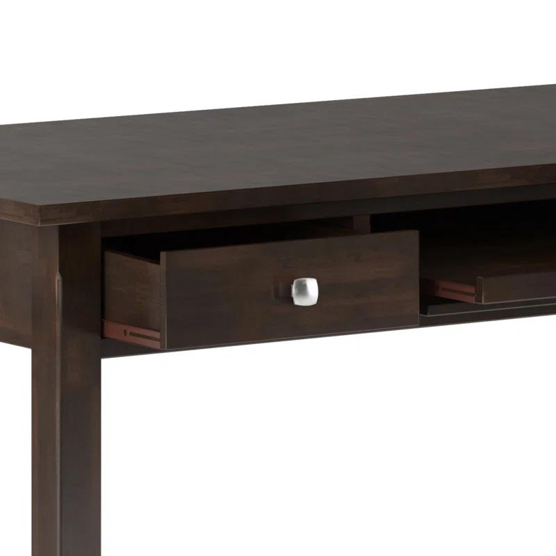 Simpli Home Avalon Solid Wood Desk with Keyboard Tray and Storage