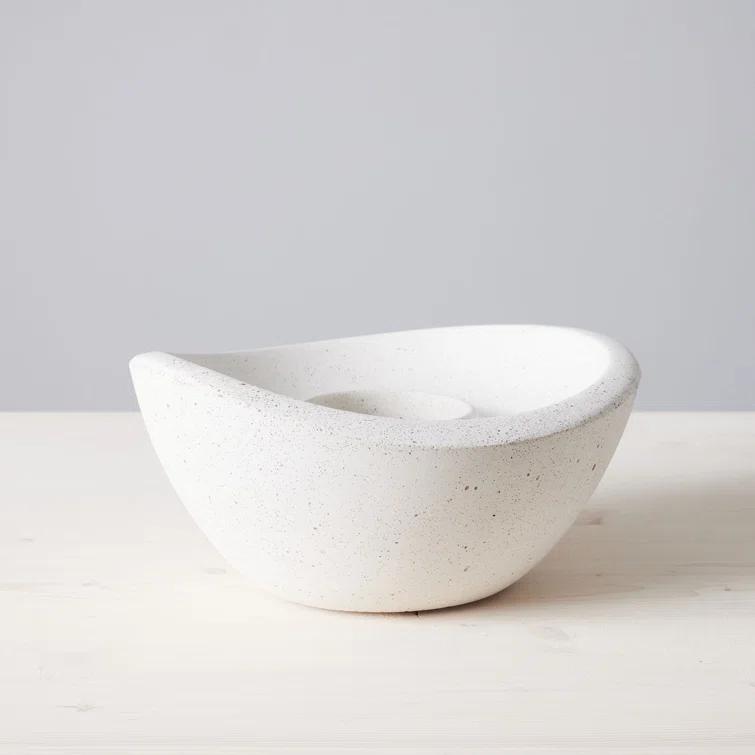 TerraFlame TerraFlame Wave Concrete Table Top Gel Fuel Fire Bowl - Indoor and Outdoor Use