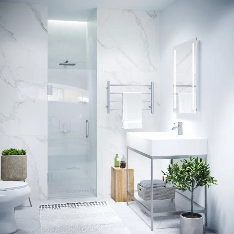 ANZZI Fellow Series 30" x 72" Hinged Frameless Shower Door SD-AZ09-02BN