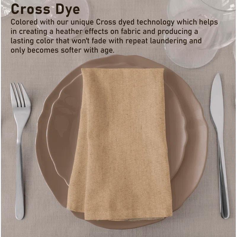 Ruvanti Poly Cotton Square Cloth Napkins Chambray Fabric (Set of 12)