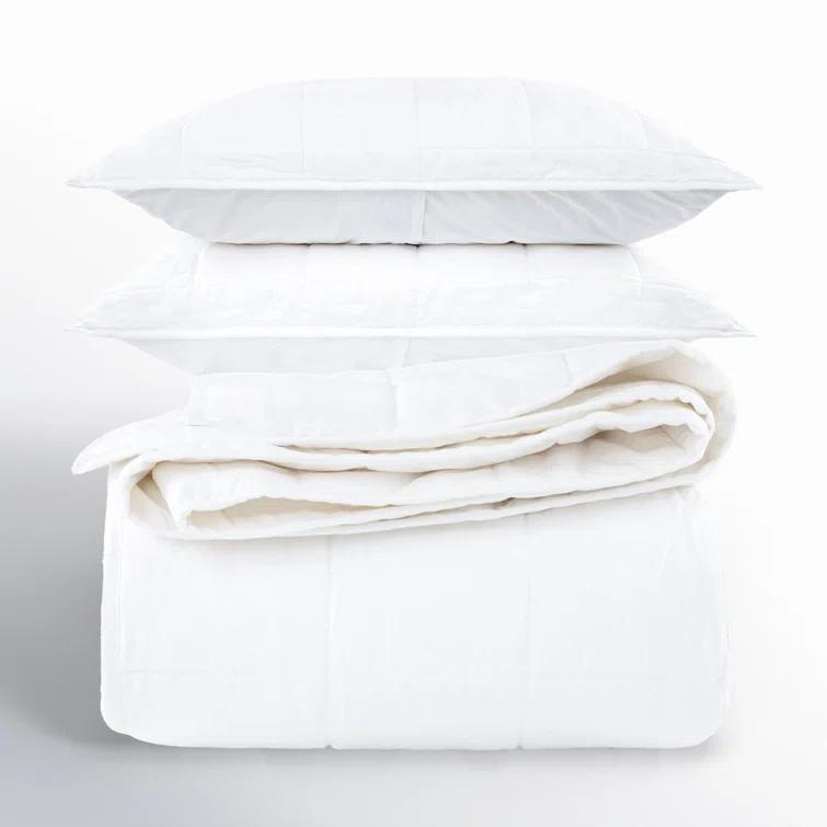 French Linen Box Stitch Quilt & Sham Set