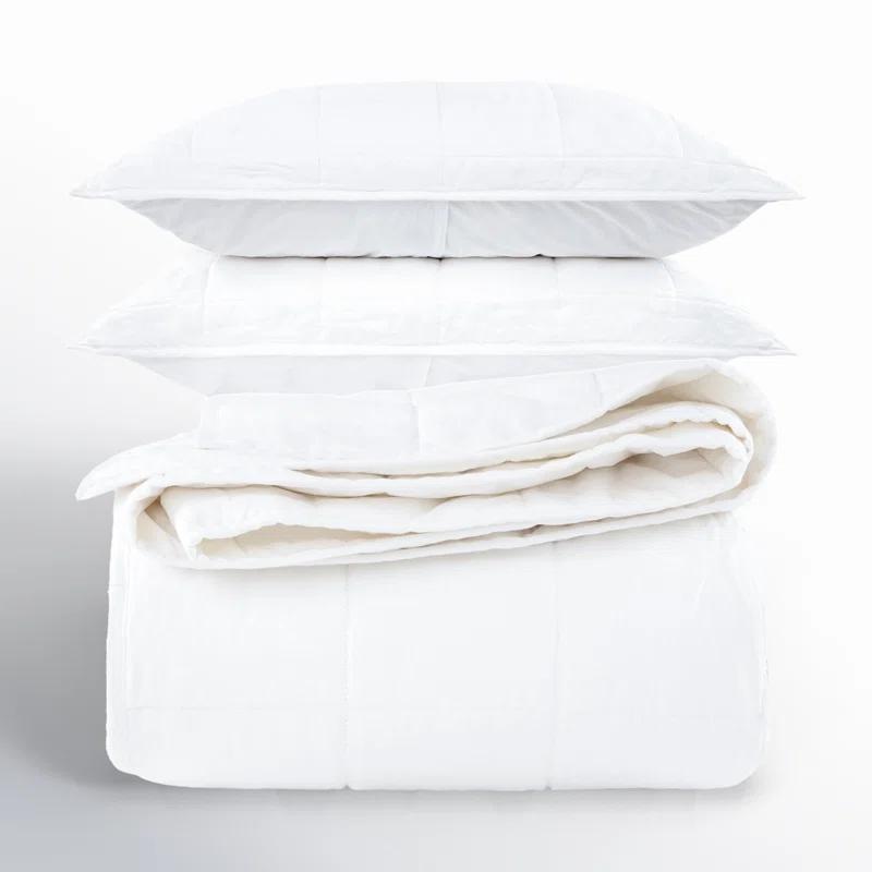 French Linen Box Stitch Quilt & Sham Set