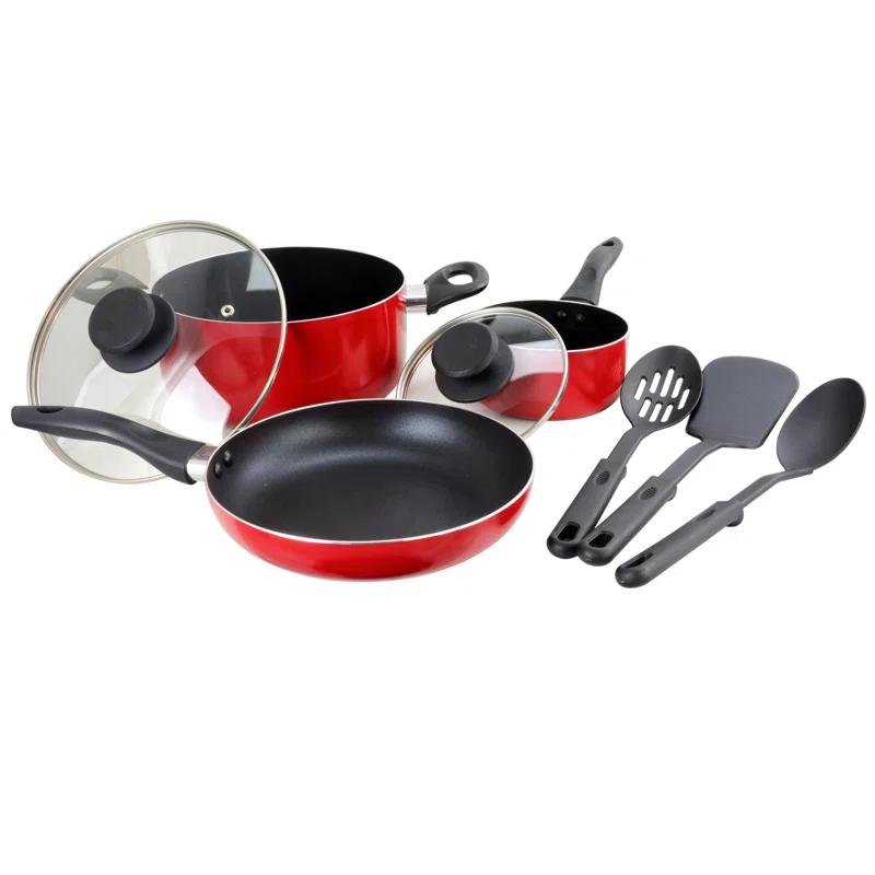 Gibson Home Palmer 8 Pieces Aluminum Non Stick Cookware Set & Reviews | Wayfair