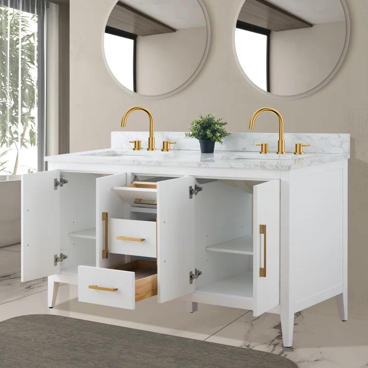 Vanity Art 60" Double Bathroom Vanity Set