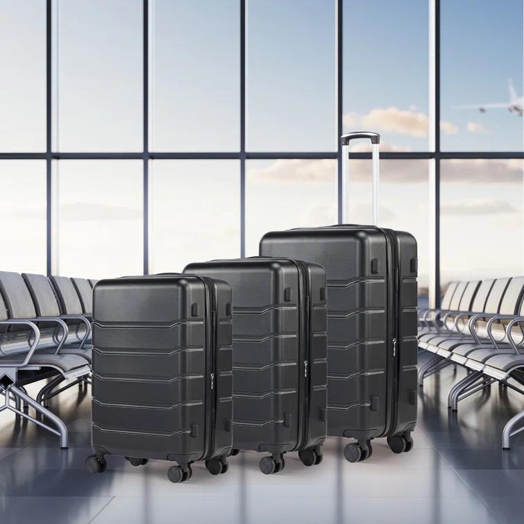 Smugdesk.com 3-Piece Luggage Set, ABS Travel Suitcase Set with TSA lock