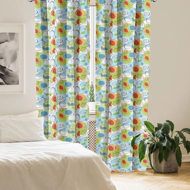 Ambesonne Funky Semi-Sheer Rod Pocket Sliding Panel (Set of 2)