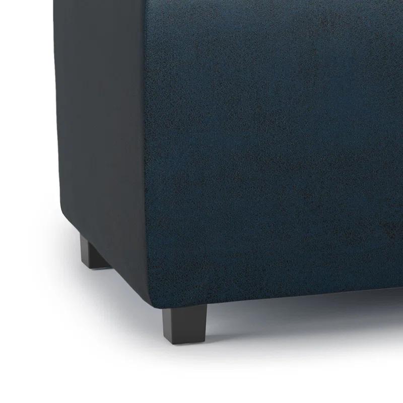 Simpli Home Avalon 42"W Upholstered Storage Ottoman with 3 Flip-Over Serving Trays