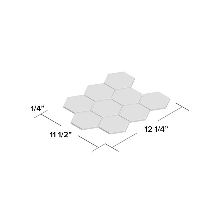 Supreme Tile Porcetile 10.08 in. x 11.64 in. Honeycomb Matte Porcelain Mosaic Wall and Floor Tile