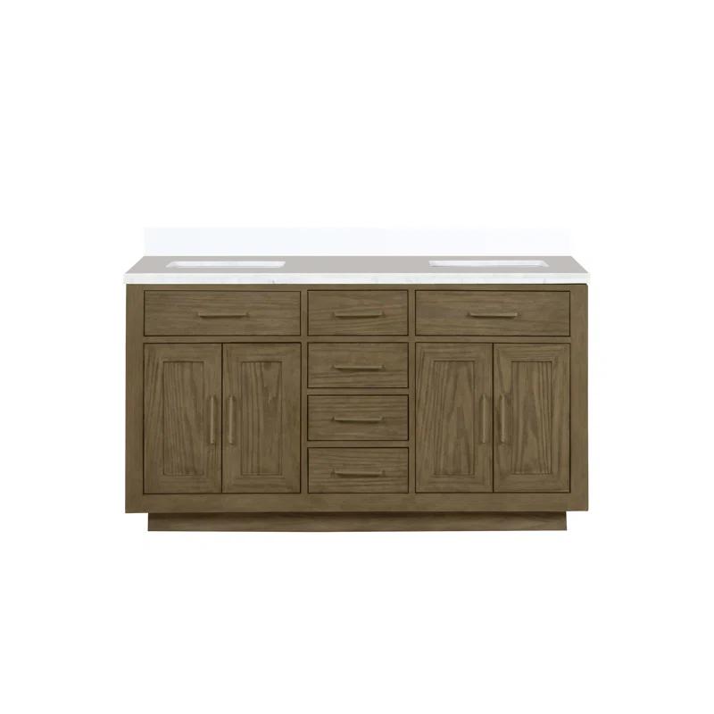 Abbey 60 in W x 22 in D Double Bath Vanity and White Quartz Top