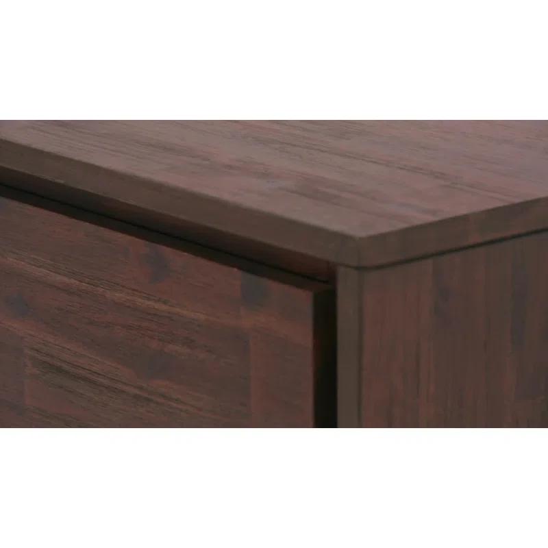 Simpli Home Lowry 63"W Solid Wood Modern Industrial TV Stand for TVs up to 70" with Storage