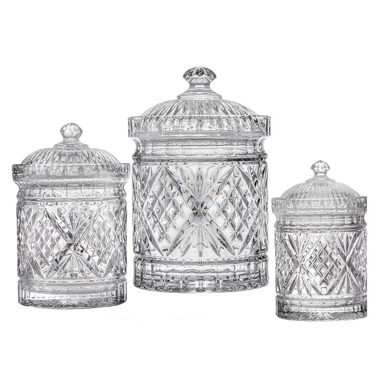 Godinger Silver Art Co Dublin Crystal 3 Piece Kitchen Canister Set