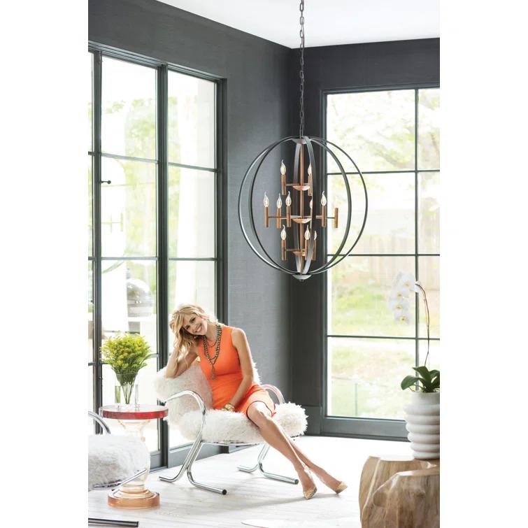 Hinkley Euclid 12 - Light Candle Style Globe Chandelier