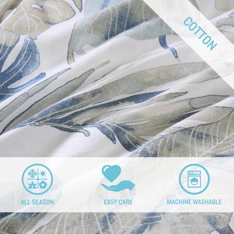 Tommy Bahama Home Tommy Bahama Raw Coast Blue Cotton 5 Piece Comforter Bonus Set