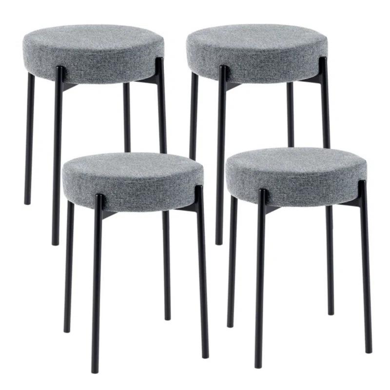 George Oliver Bar Stools Set Of 4 Upholstered Kitchen Stools With Foot Pads