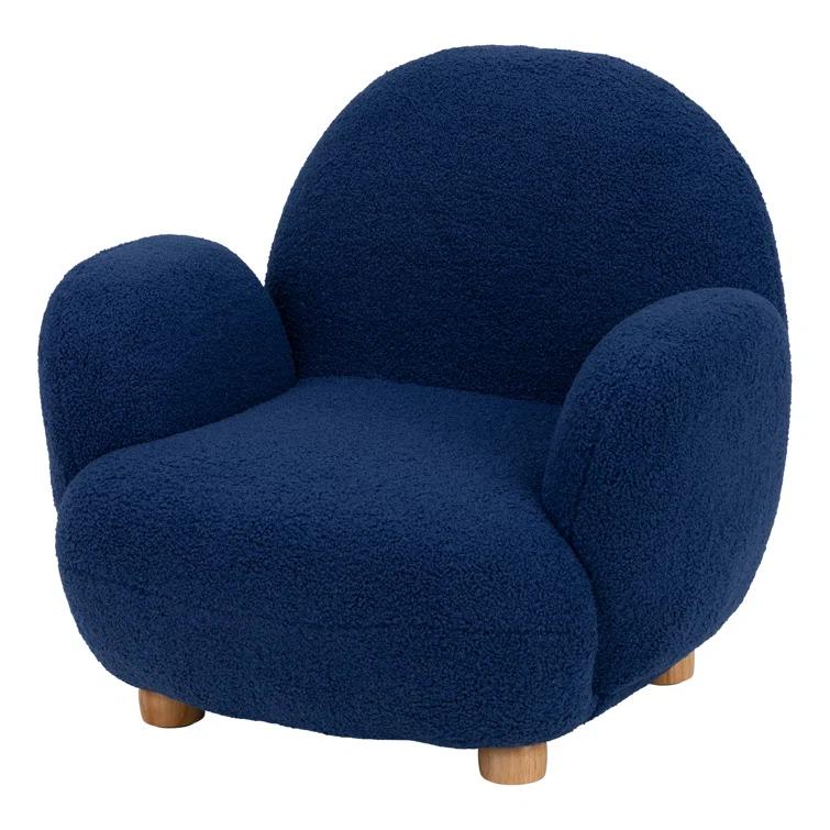 Sprogs Kids Comfy Plush Reading Chair With Arms - Sturdy Cushioned Accent Chair For Toddlers, Childrens Bedroom, Lounge, Preschool, Daycare - Teddy Bear Fabric