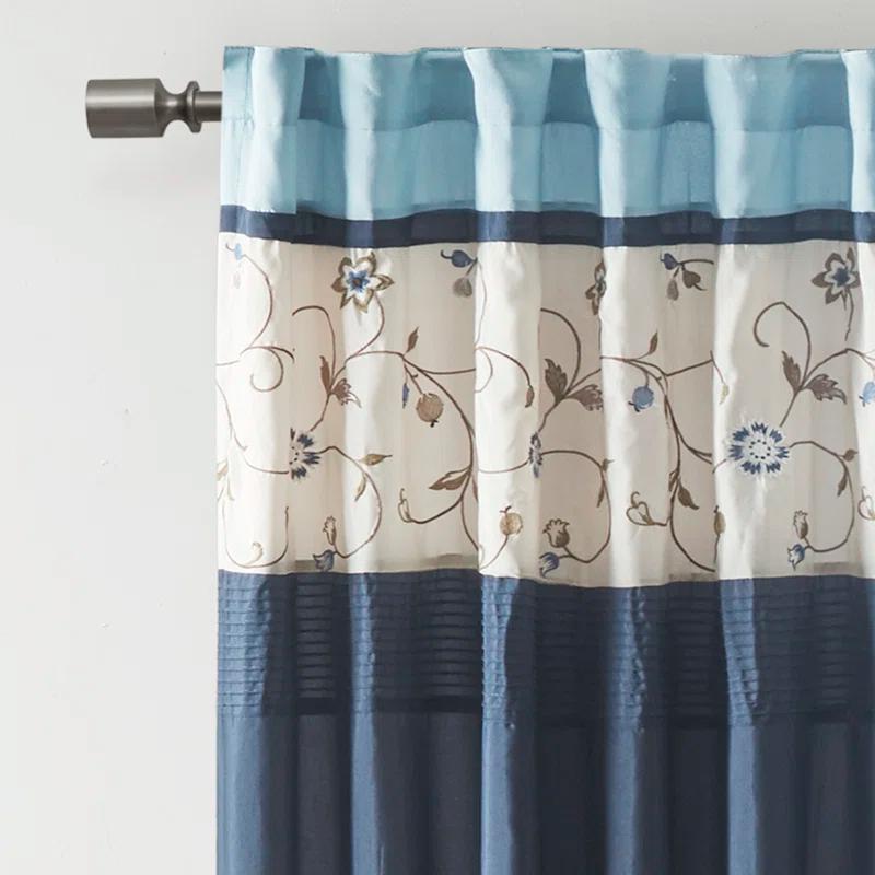 Madison Park Serene Embroidered Curtain Panel